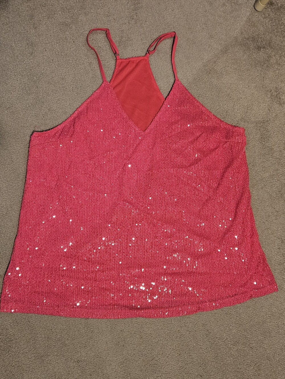 Women’s Hot Pink Sequin Camisole Top Size XXL